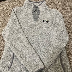 Women's L.L.Bean Sweater Fleece Pullover Grey